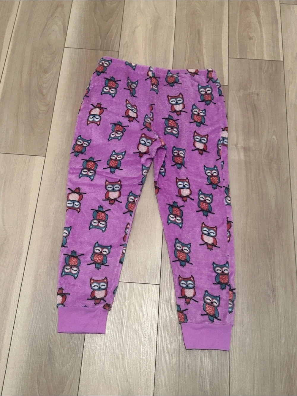 wonder nation Brand Purple Plush Owl Pajama Bottoms Girls Size XL 14 16